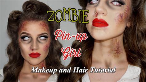 pin up zombie makeup|More.